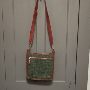 Olive Green Crossbody with Rust Trim and Gold Hardware